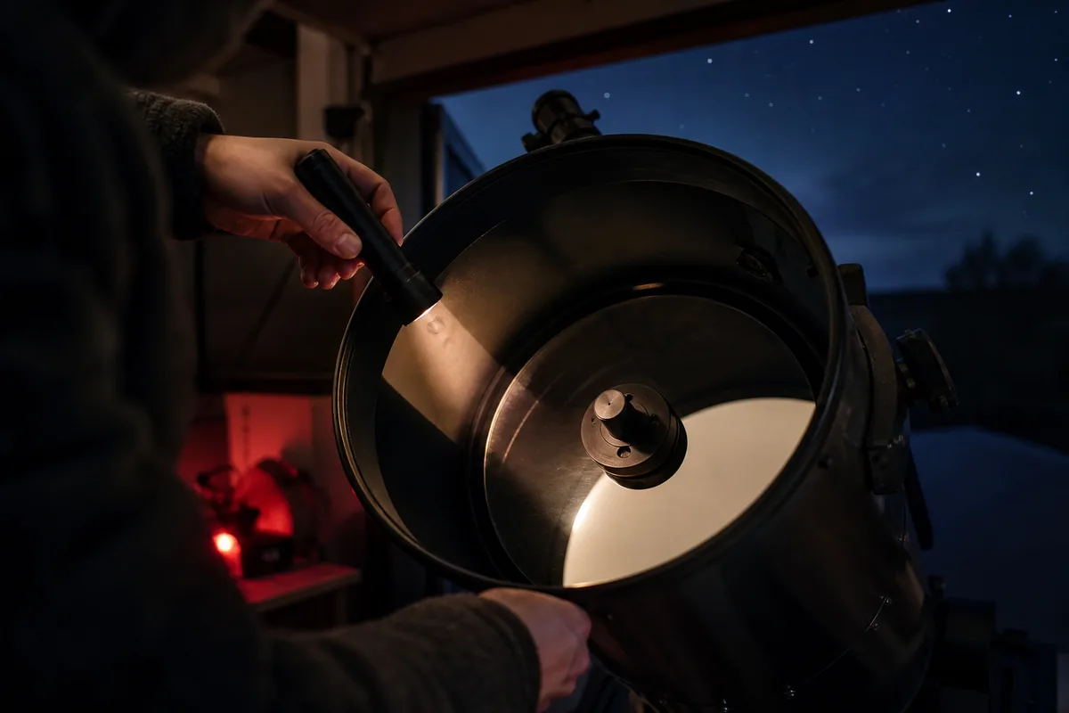 Contrôle du miroir primaire d&rsquo;un télescope d&rsquo;occasion à la lumière d&rsquo;une lampe