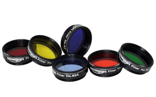 6 filtres colorés Omegon pour l'observation planétaire